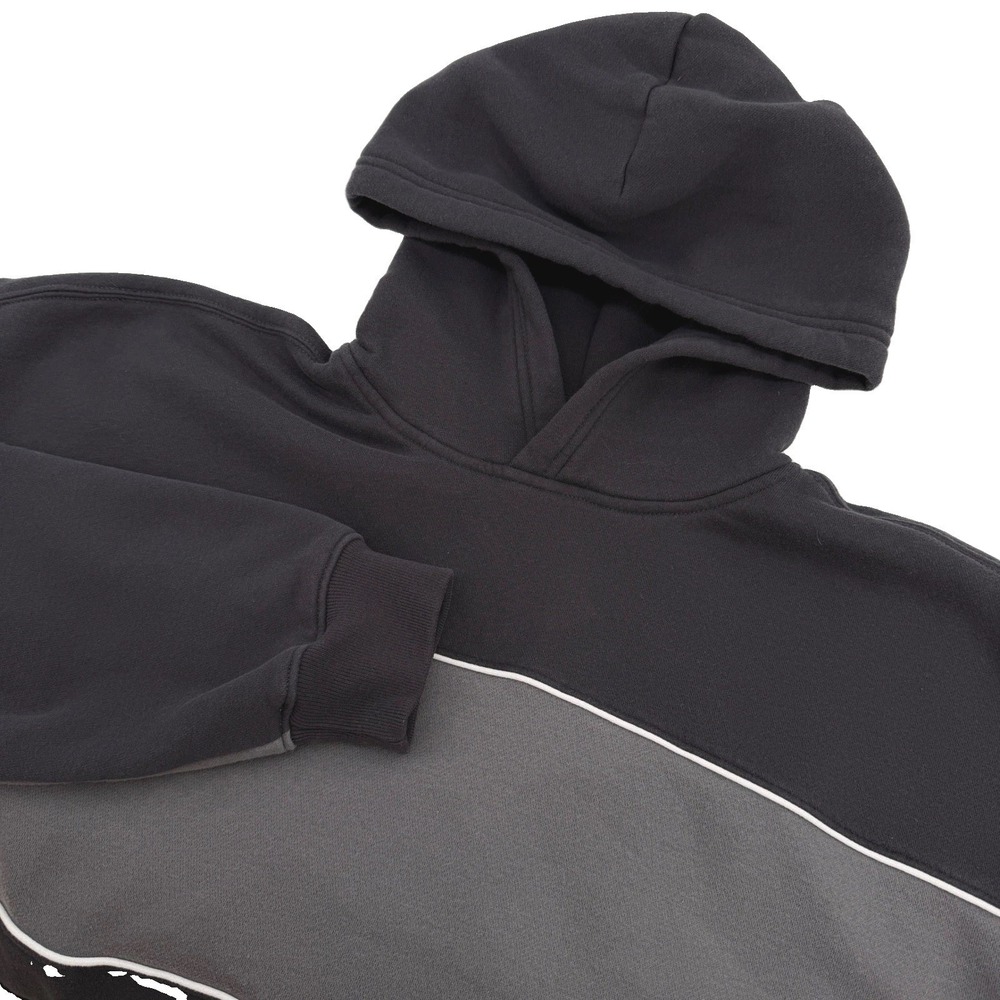 Hollister Hoodie Mens XL Black Grey Boxy Fit Colorblock Fleece Pullover Skater